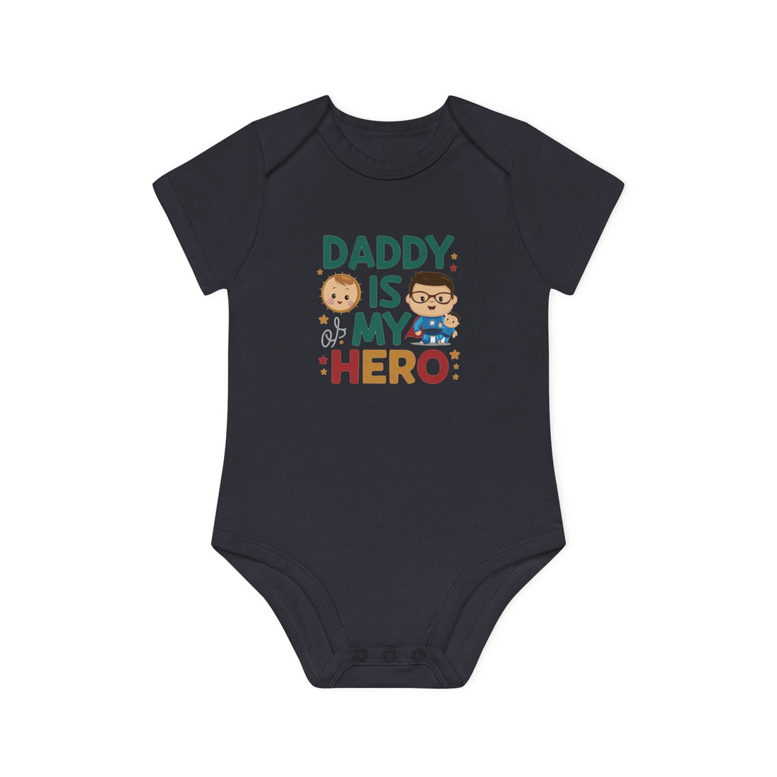 "Daddy is my hero" Baby Organic Short Sleeve Bodysuit