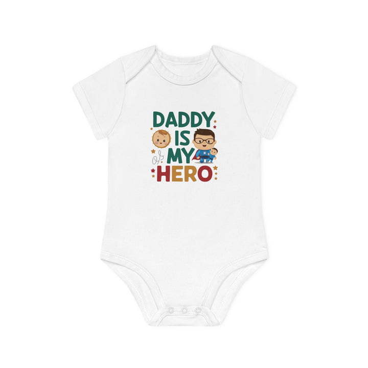 "Daddy is my hero" Baby Organic Short Sleeve Bodysuit