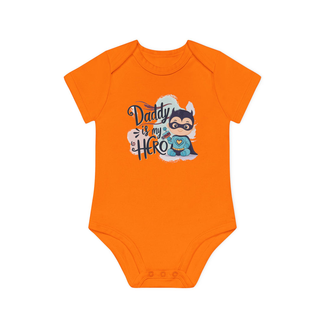 "Daddy is my hero" Baby Organic Short Sleeve Bodysuit