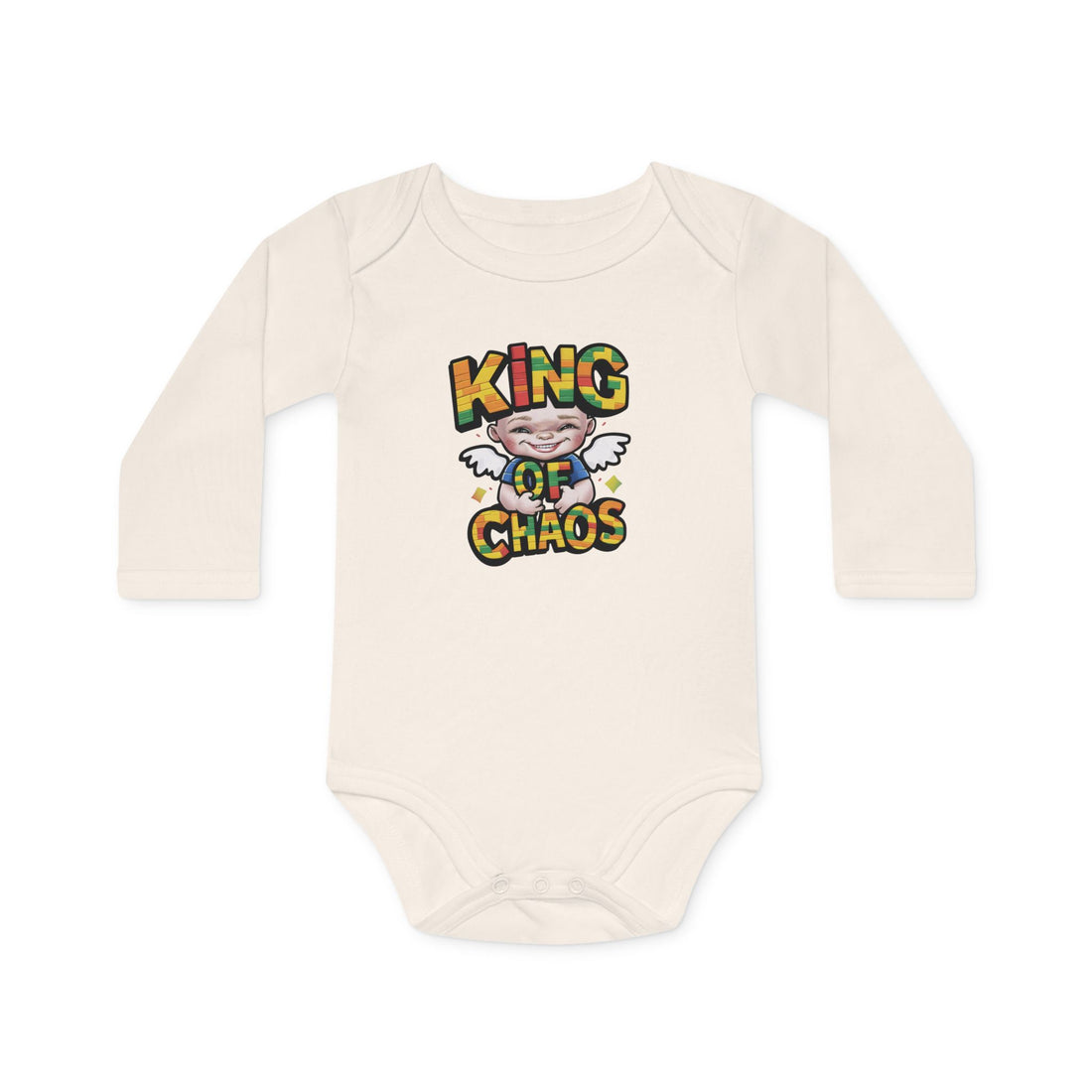 "King of chaos" Baby Long-Sleeve Organic Bodysuit