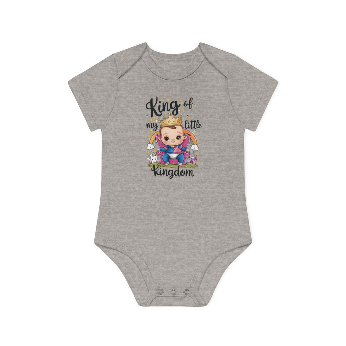 "King of my little kingdom" Baby Organic Short Sleeve Bodysuit