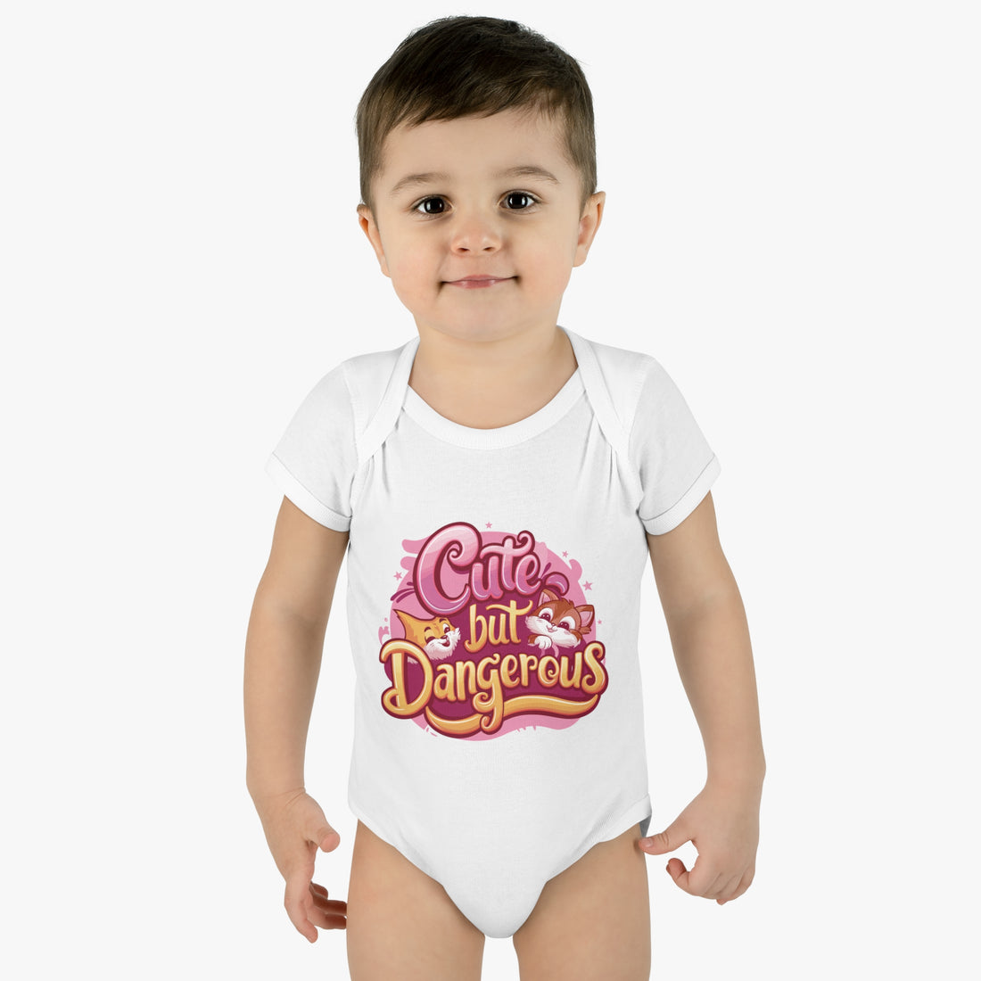 "Cute but dangerous" Infant Baby Rib Bodysuit