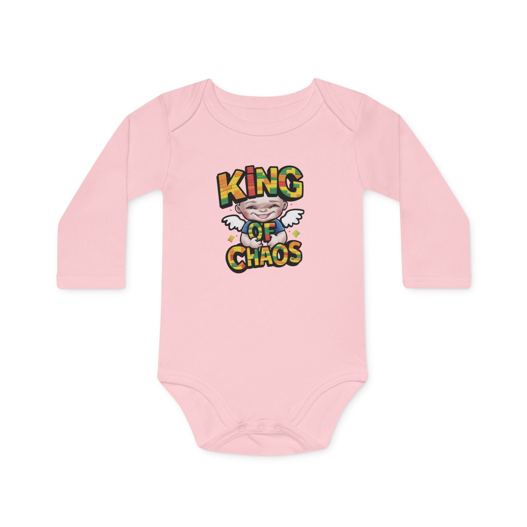 "King of chaos" Baby Long-Sleeve Organic Bodysuit