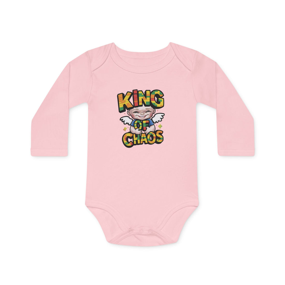 "King of chaos" Baby Long-Sleeve Organic Bodysuit