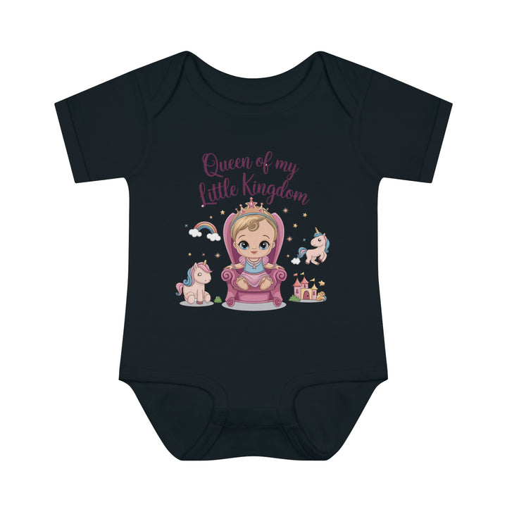 "Queen of my little kingdom" Infant Baby Rib Bodysuit