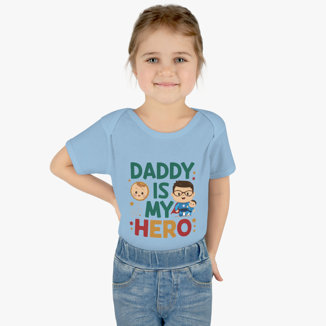 "Daddy is my hero" Infant Baby Rib Bodysuit