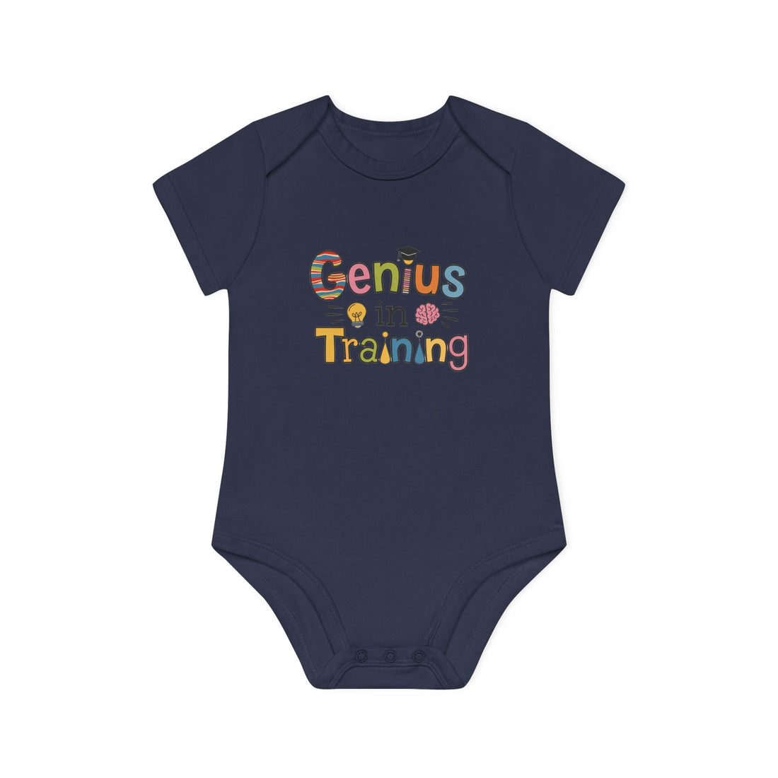 "Genius in training" Baby Organic Short Sleeve Bodysuit