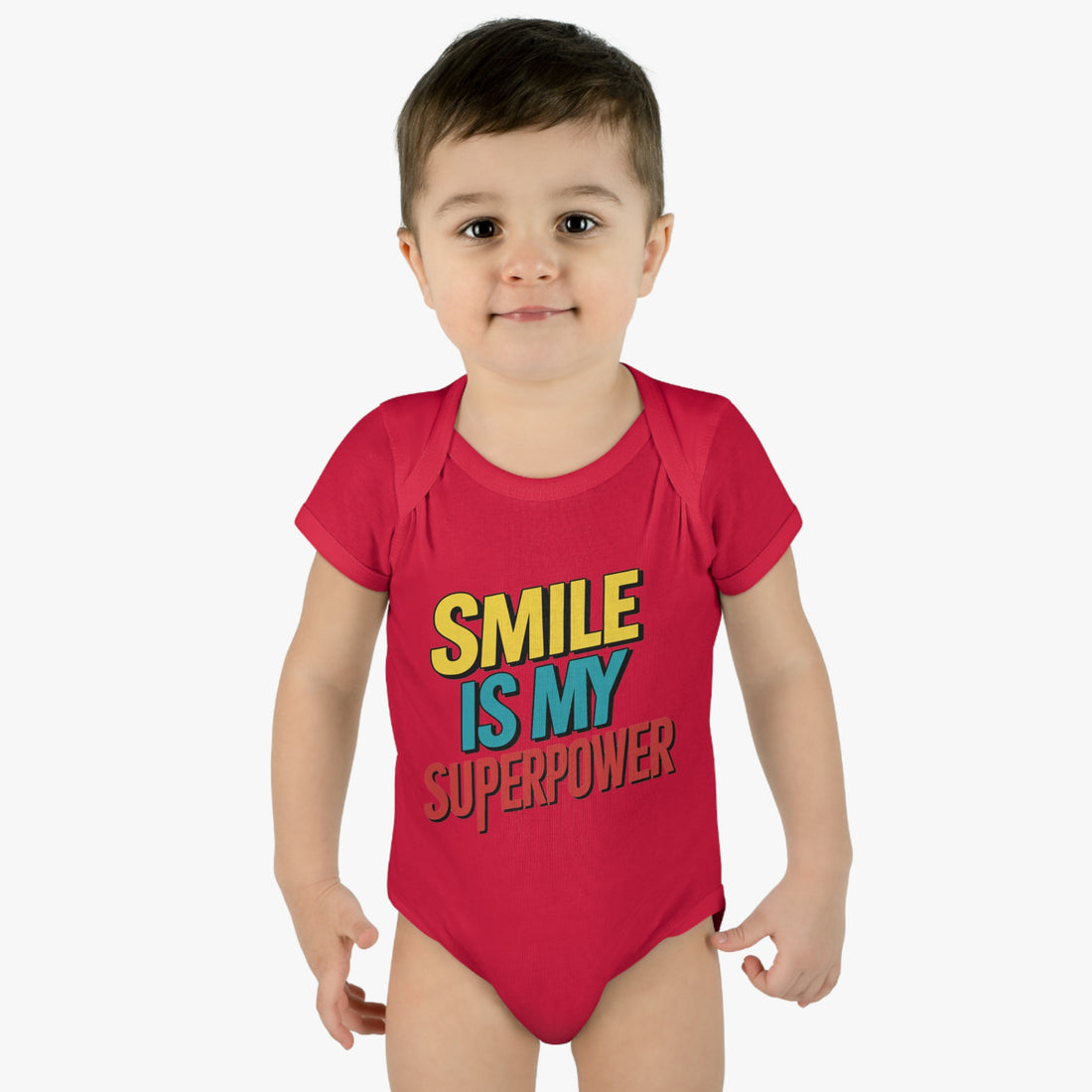 "Smile is my superpower" Infant Baby Rib Bodysuit