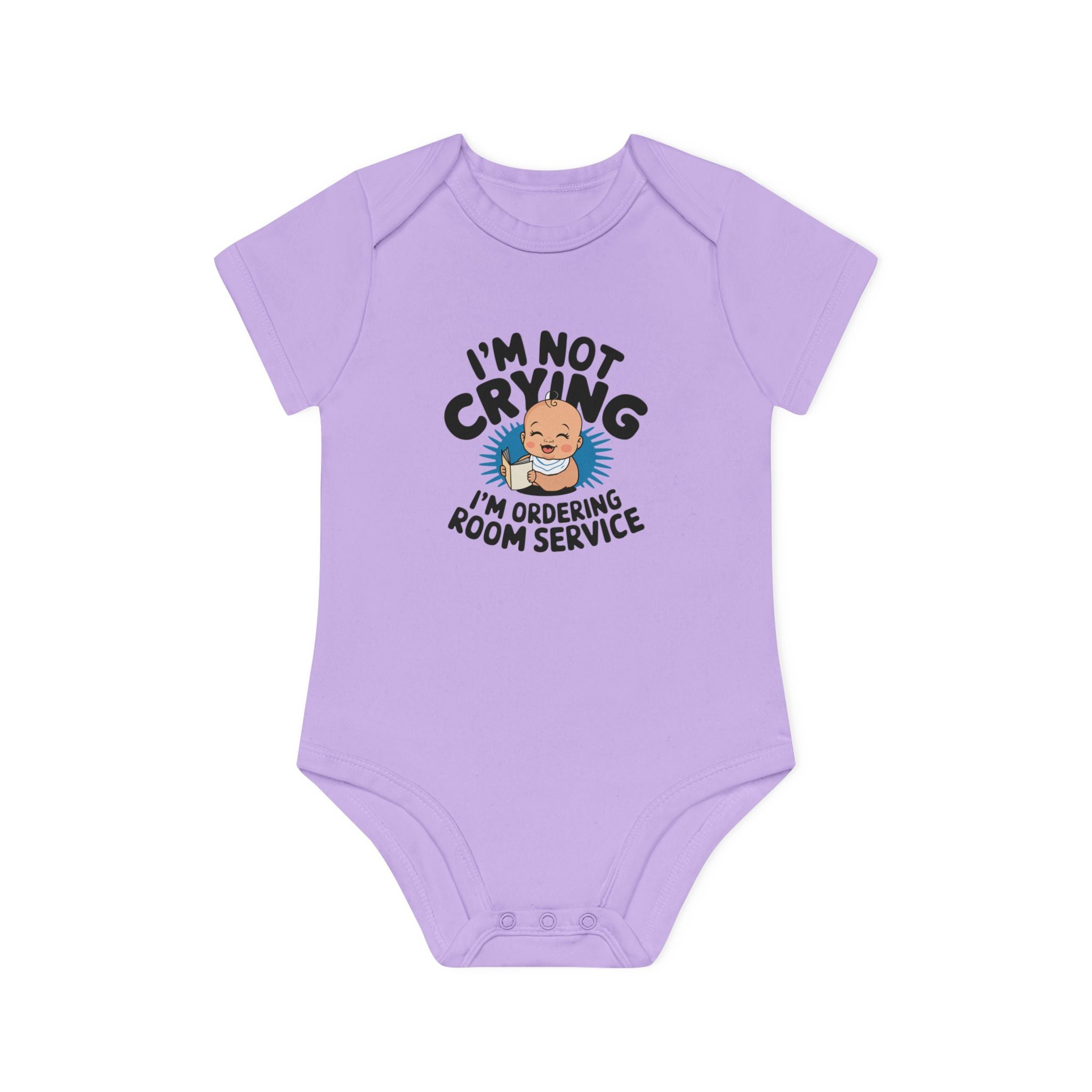 "I'm not crying I'm ordering room service" Baby Organic Short Sleeve Bodysuit