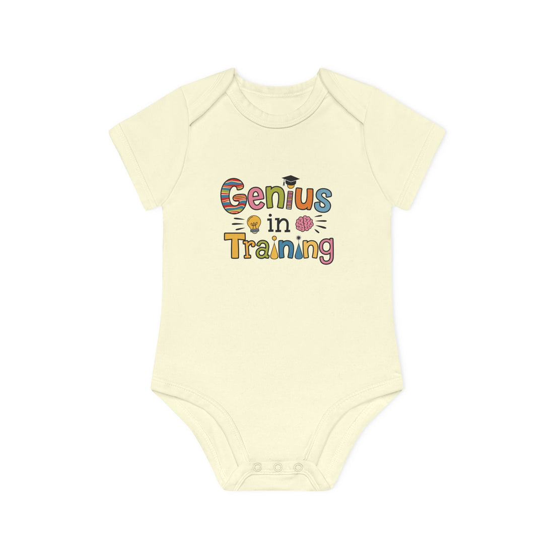 "Genius in training" Baby Organic Short Sleeve Bodysuit