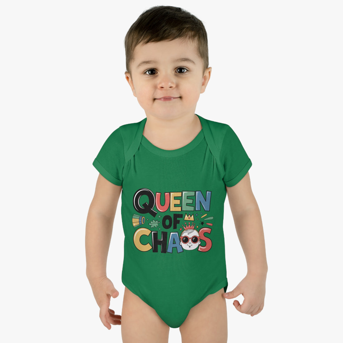 "Queen of chaos" Infant Baby Rib Bodysuit