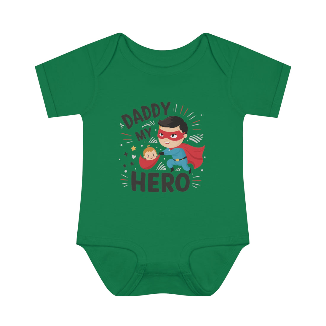 "Daddy is my hero" Infant Baby Rib Bodysuit