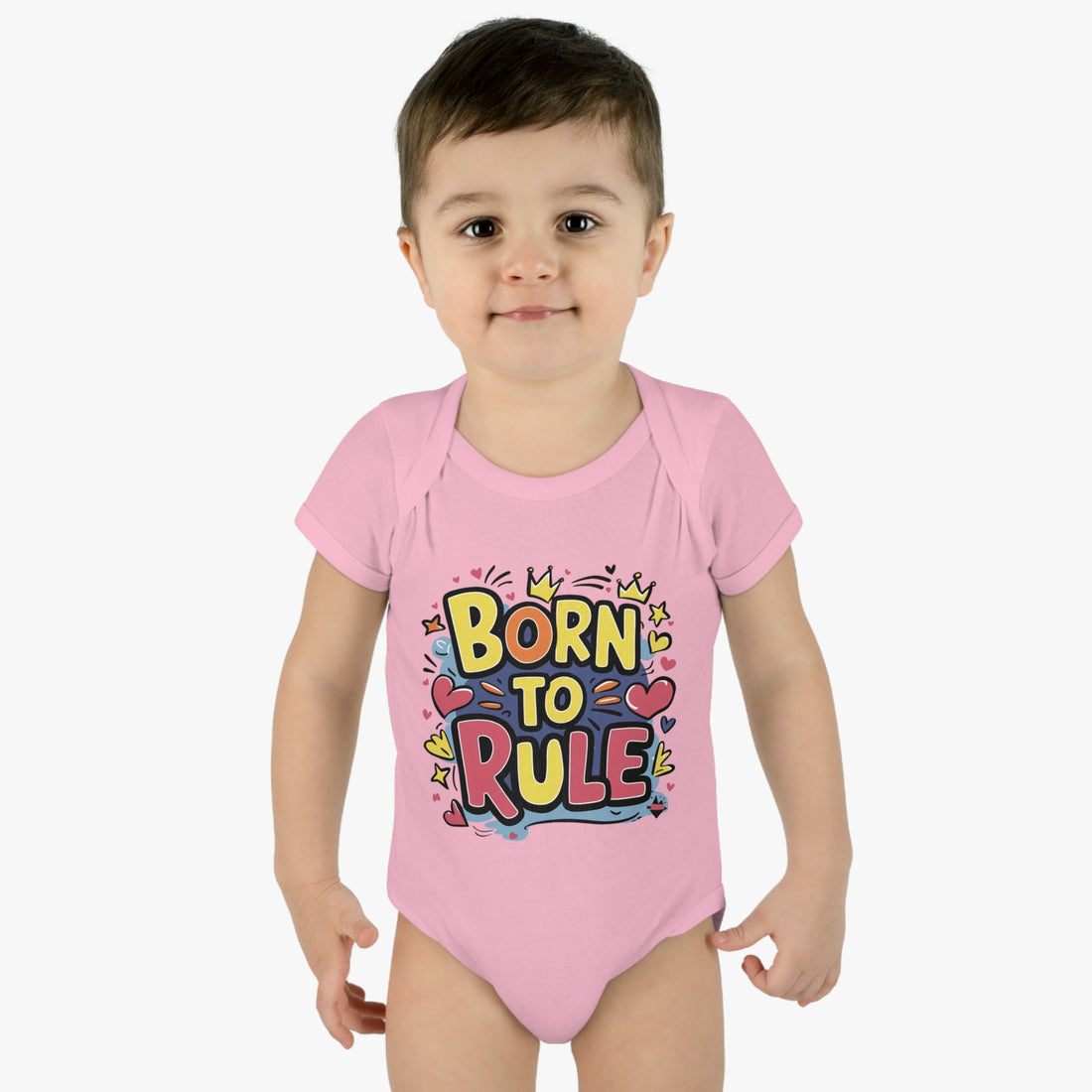 "Born to rule" Infant Baby Rib Bodysuit