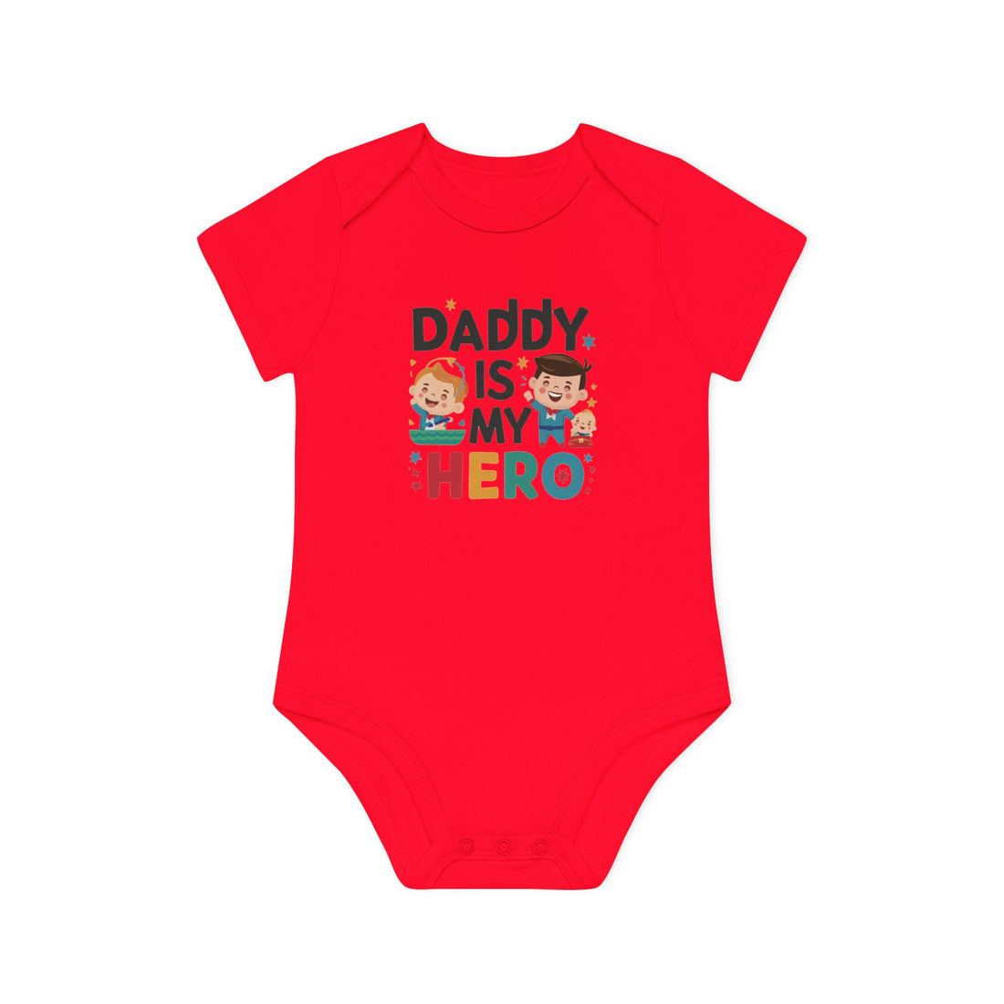 "Daddy is my hero" Baby Organic Short Sleeve Bodysuit