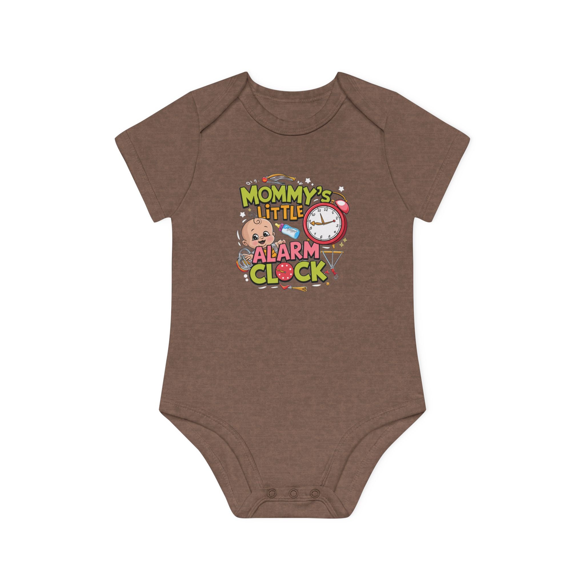 "Mommy's little alarm clock" Baby Organic Short Sleeve Bodysuit