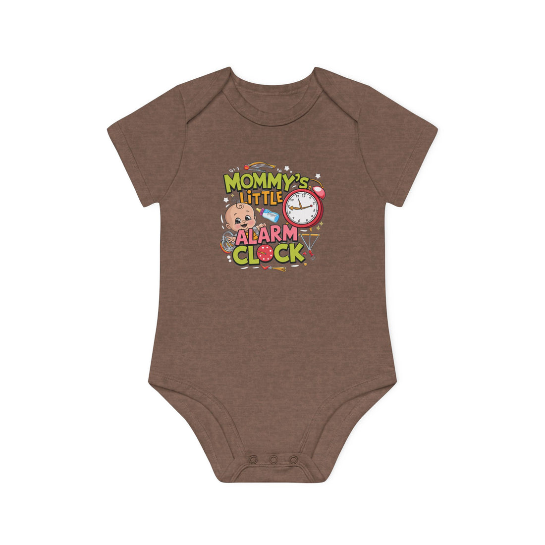 "Mommy's little alarm clock" Baby Organic Short Sleeve Bodysuit