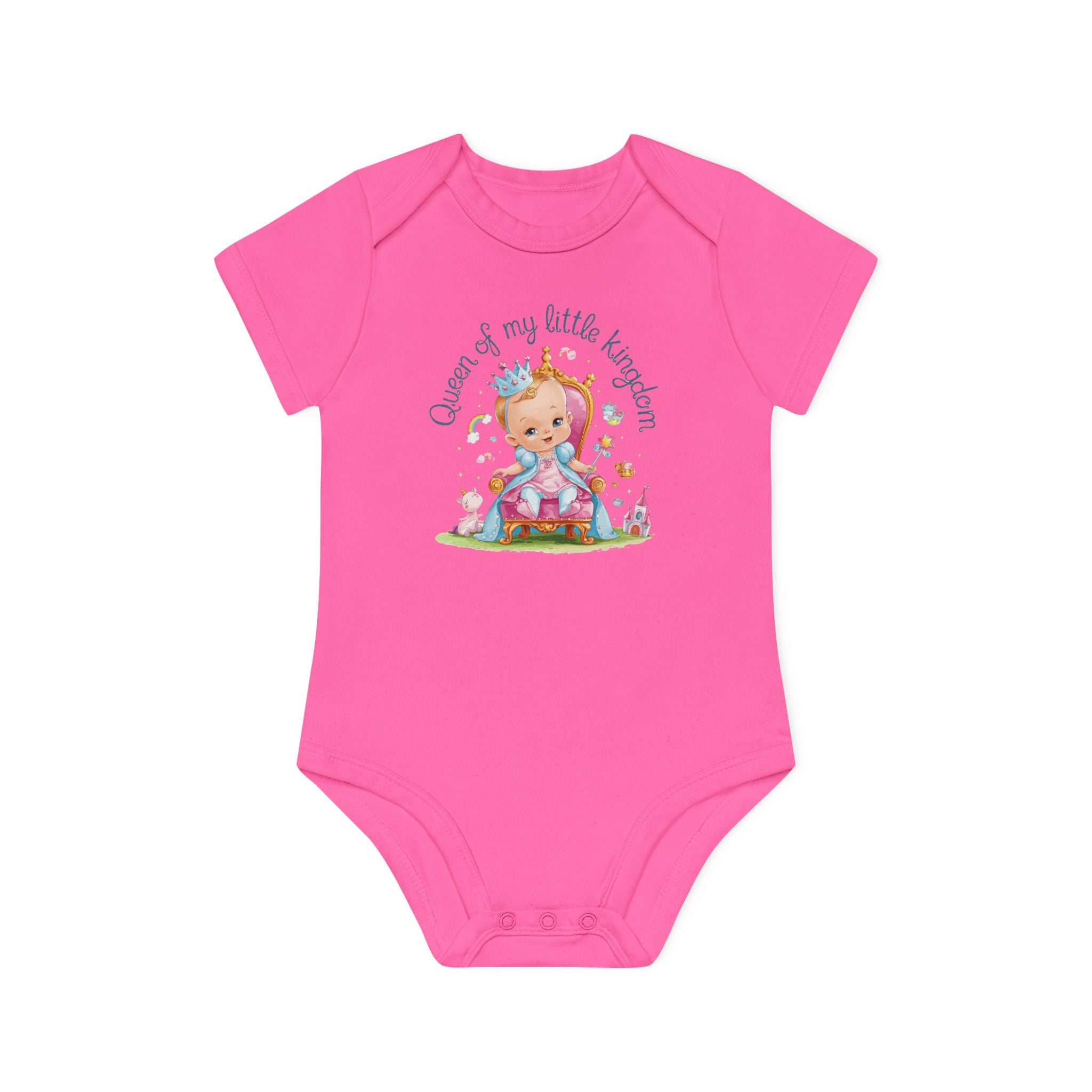 "Queen of my little kingdom" Baby Organic Short Sleeve Bodysuit