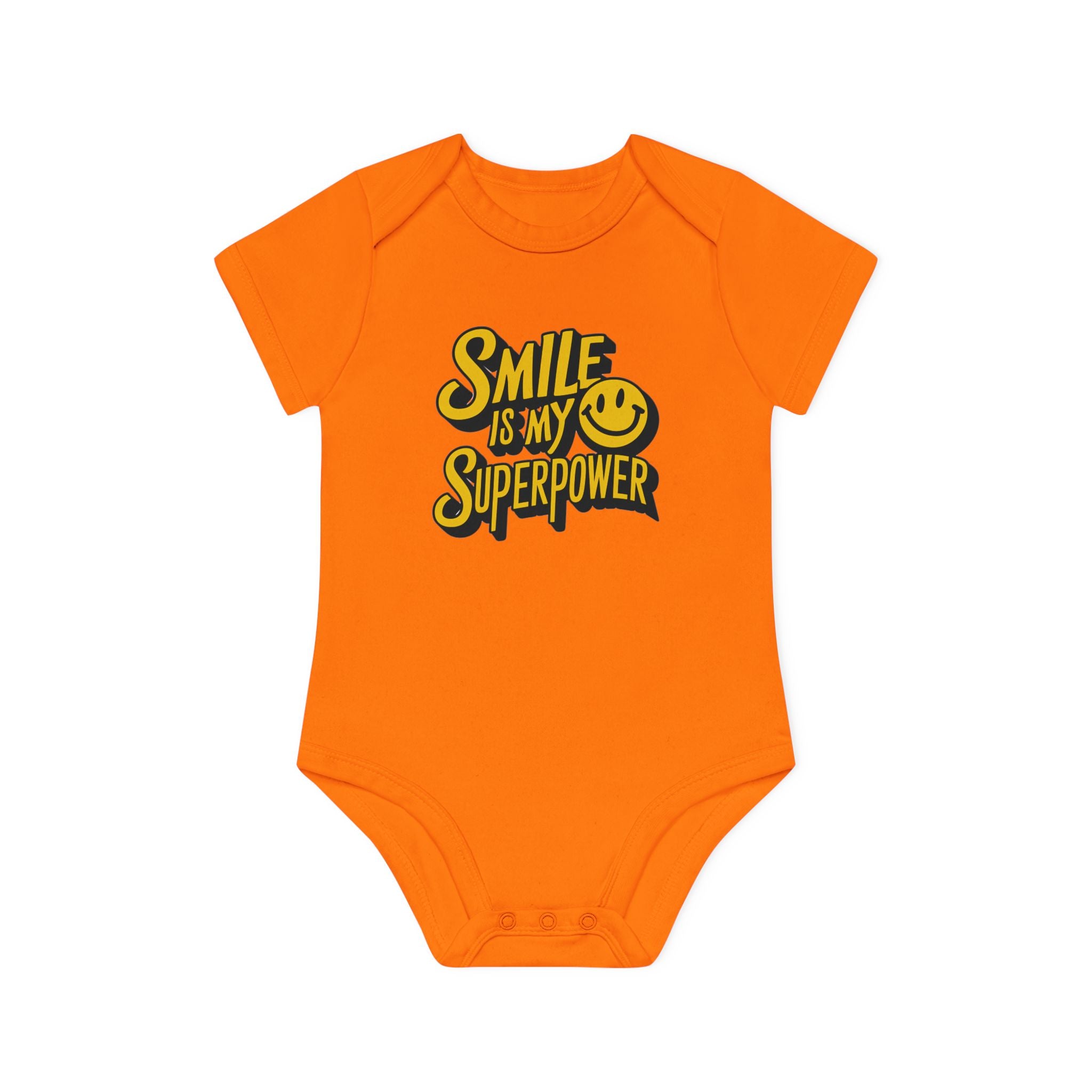 "Smile is my superpower" Baby Organic Short Sleeve Bodysuit