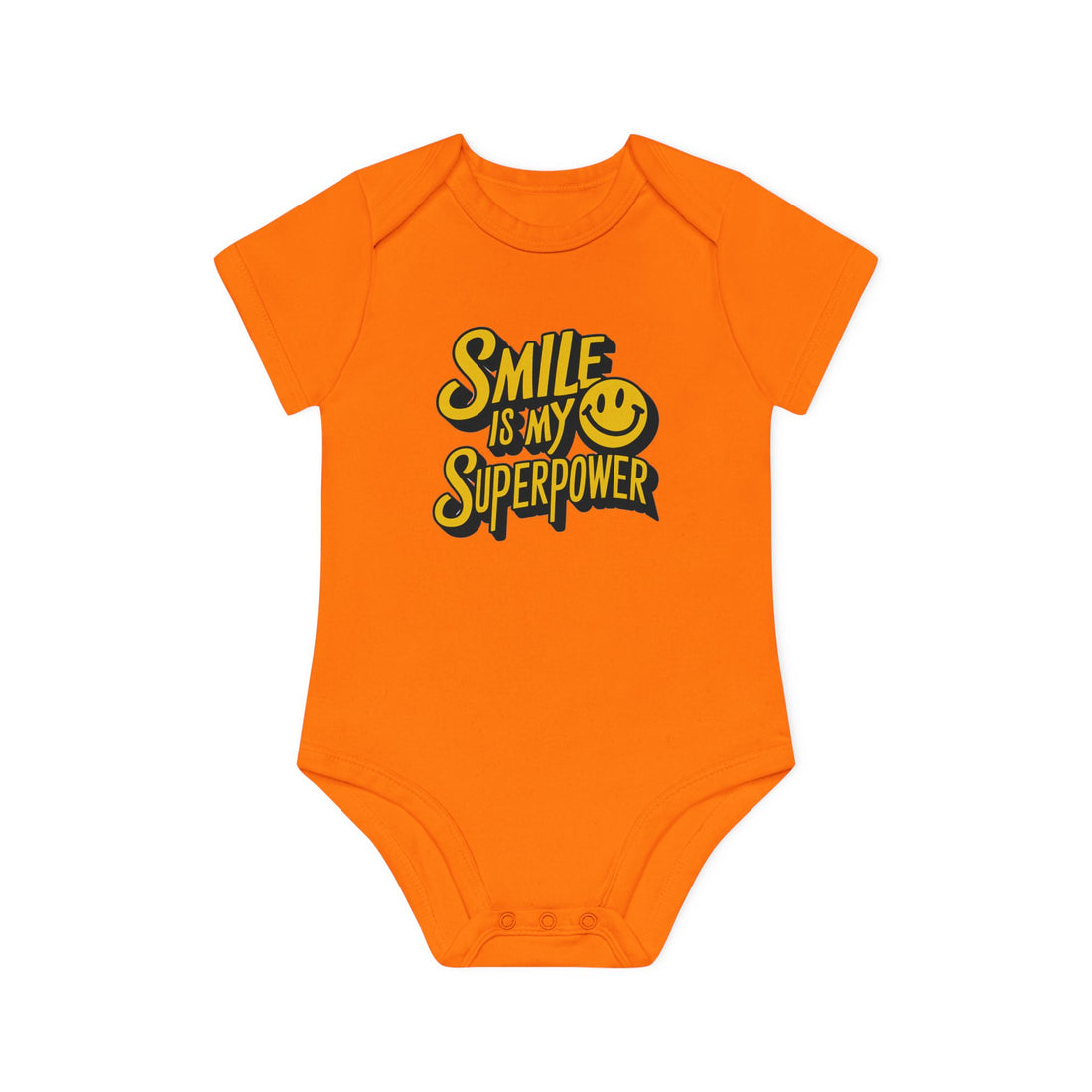 "Smile is my superpower" Baby Organic Short Sleeve Bodysuit