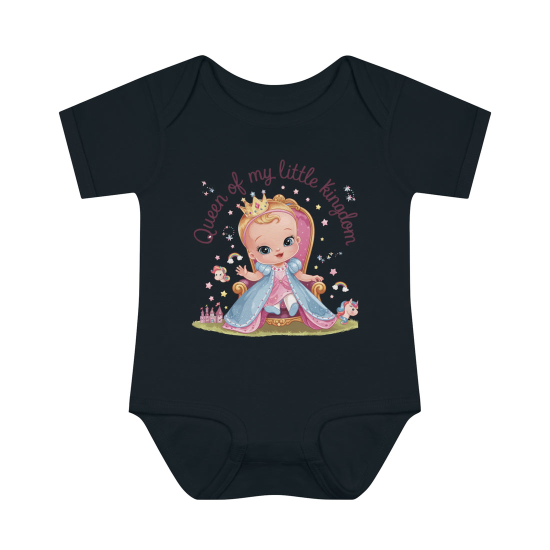 "Queen of my little kingdom" Infant Baby Rib Bodysuit