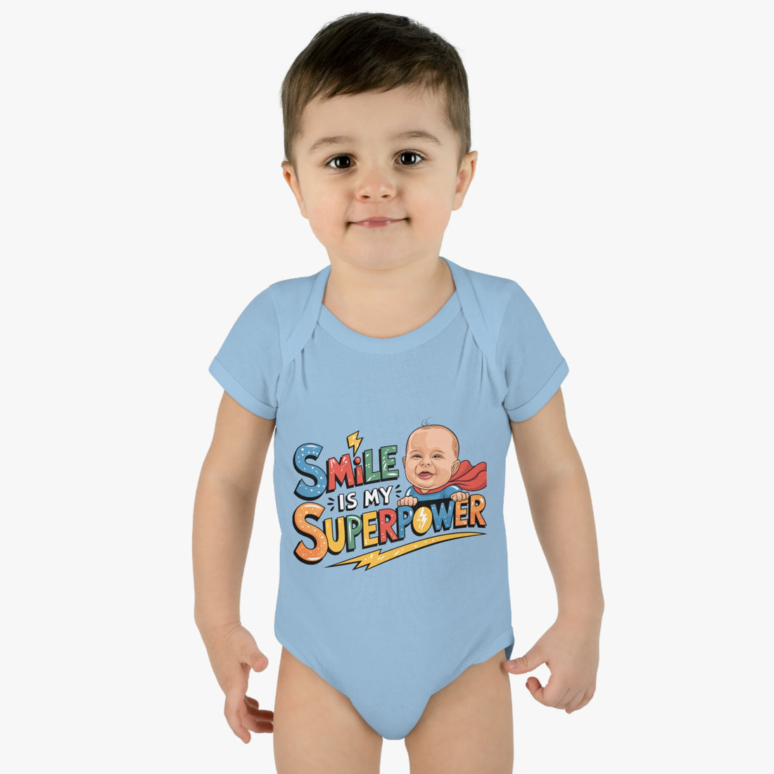 "Smile is my Superpower" Infant Baby Rib Bodysuit