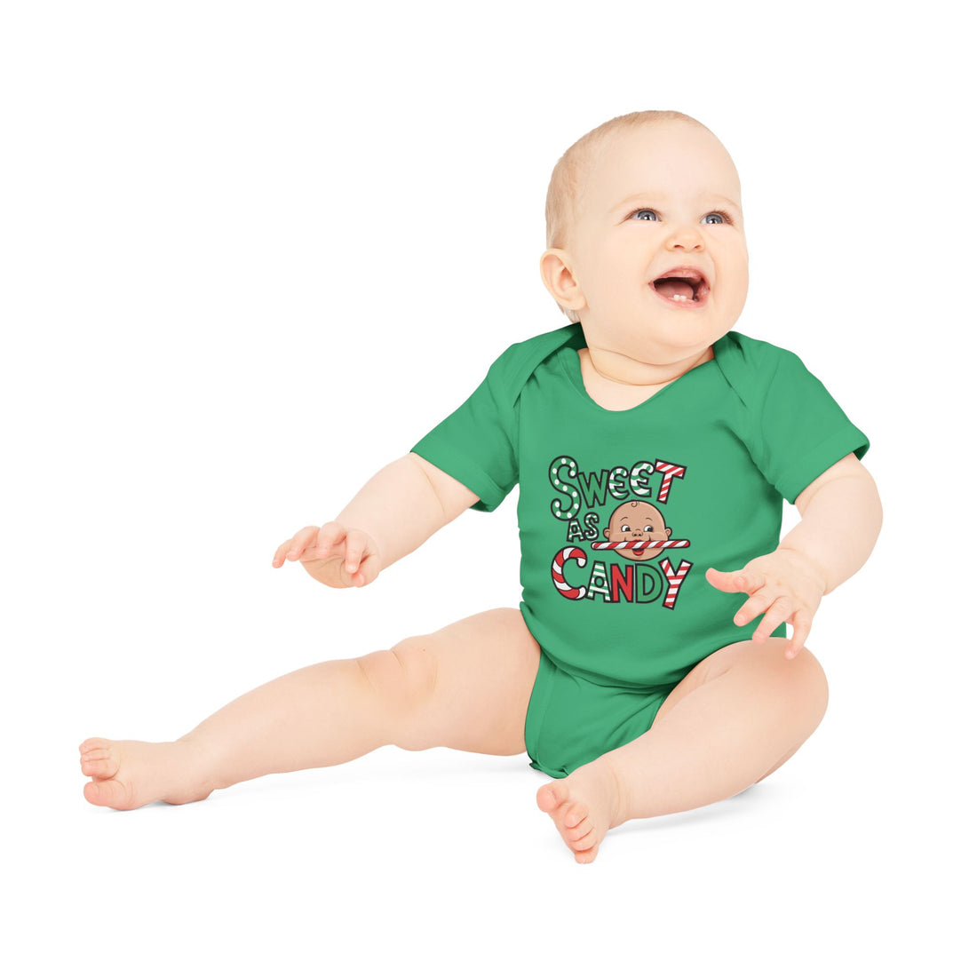 "Sweet as candy" Baby Organic Short Sleeve Bodysuit