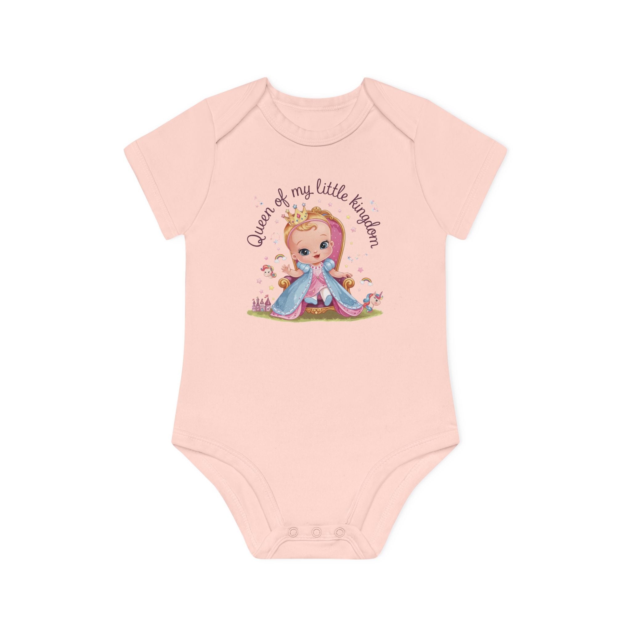"Queen of my little kingdom" Baby Organic Short Sleeve Bodysuit