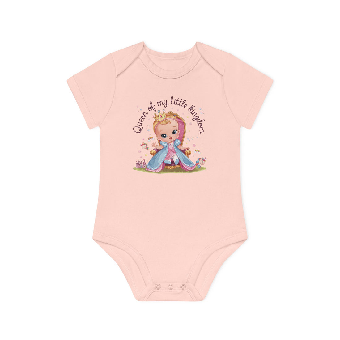 "Queen of my little kingdom" Baby Organic Short Sleeve Bodysuit