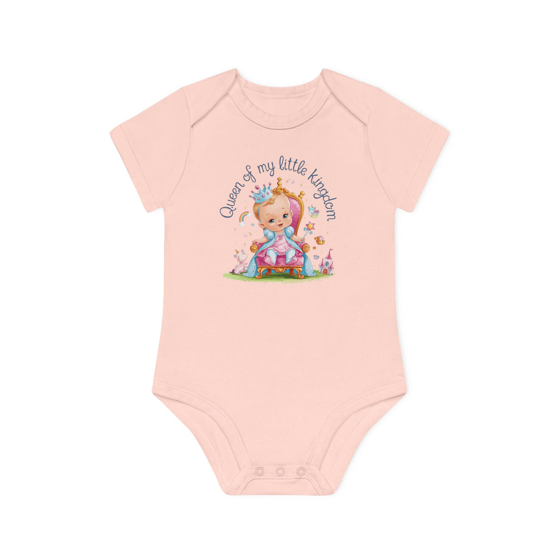 "Queen of my little kingdom" Baby Organic Short Sleeve Bodysuit