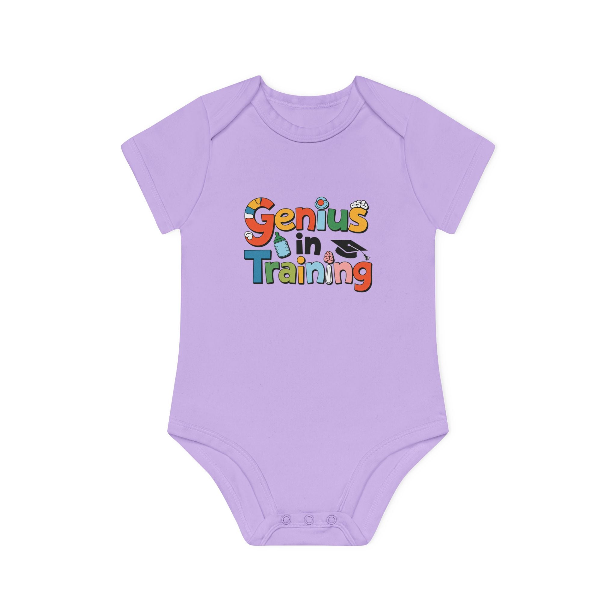 "Genius in training" Baby Organic Short Sleeve Bodysuit