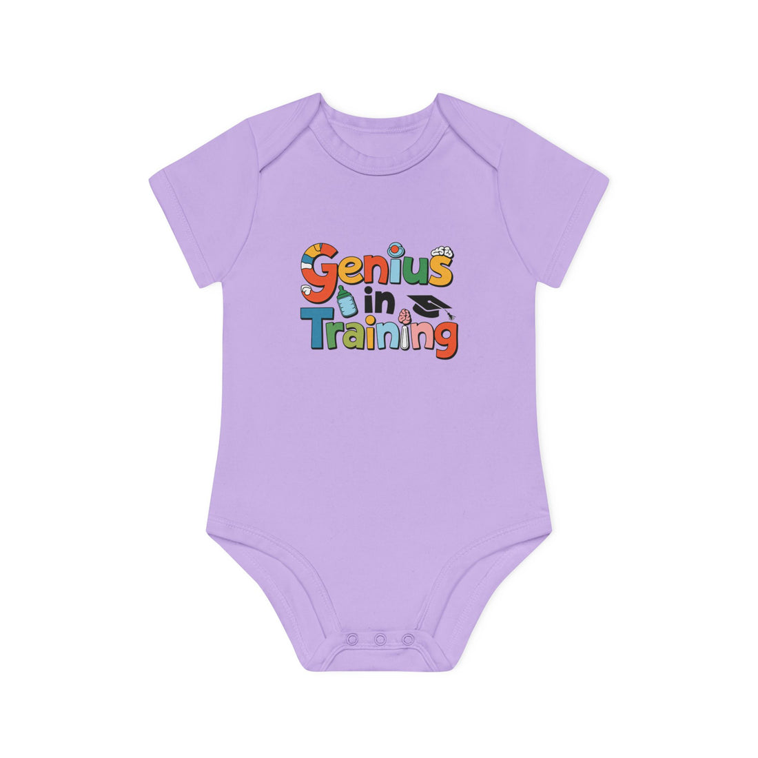 "Genius in training" Baby Organic Short Sleeve Bodysuit