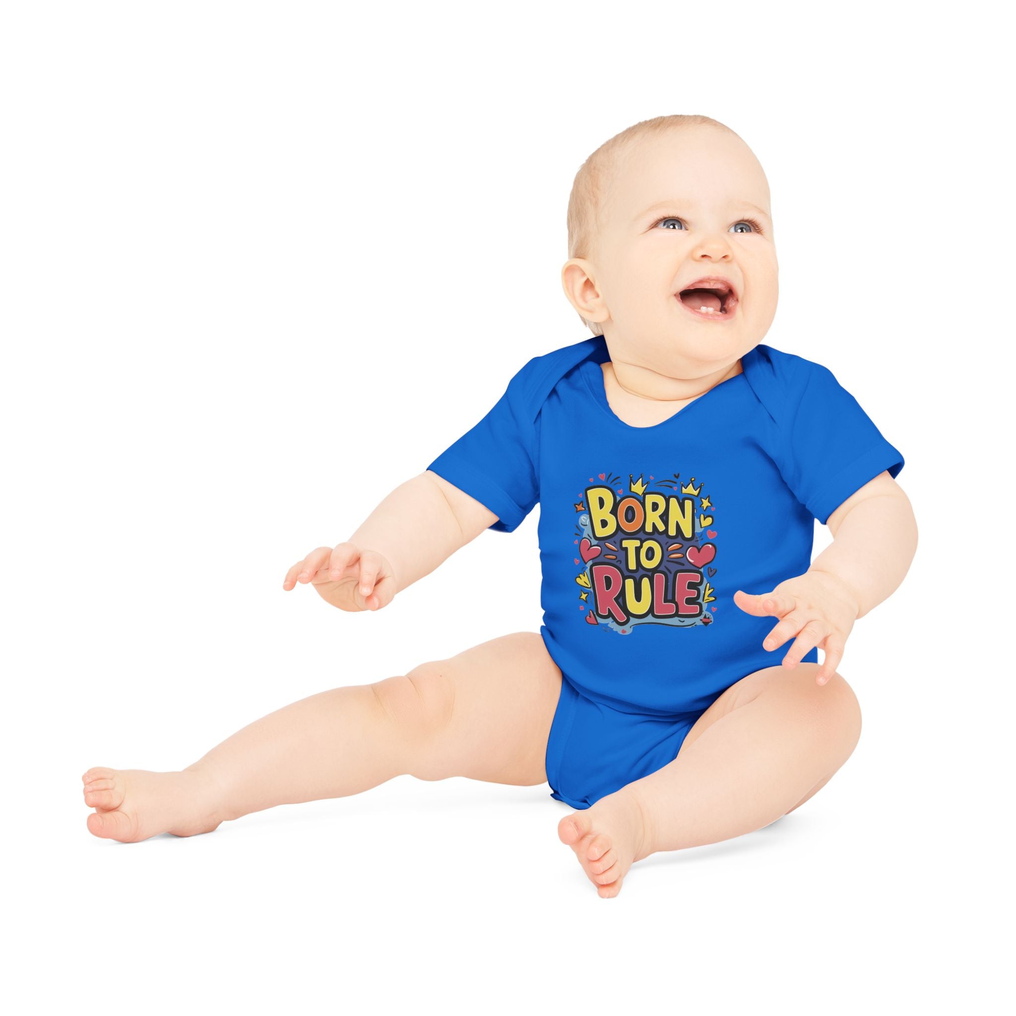"Born to rule" Baby Organic Short Sleeve Bodysuit