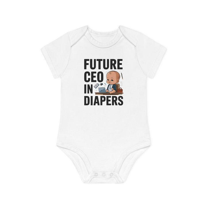 "Future CEO in diapers" Baby Organic Short Sleeve Bodysuit