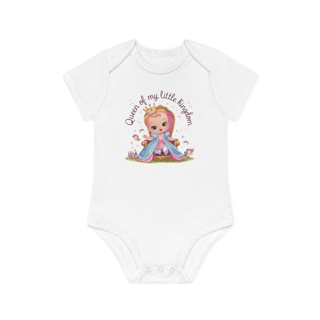 "Queen of my little kingdom" Baby Organic Short Sleeve Bodysuit