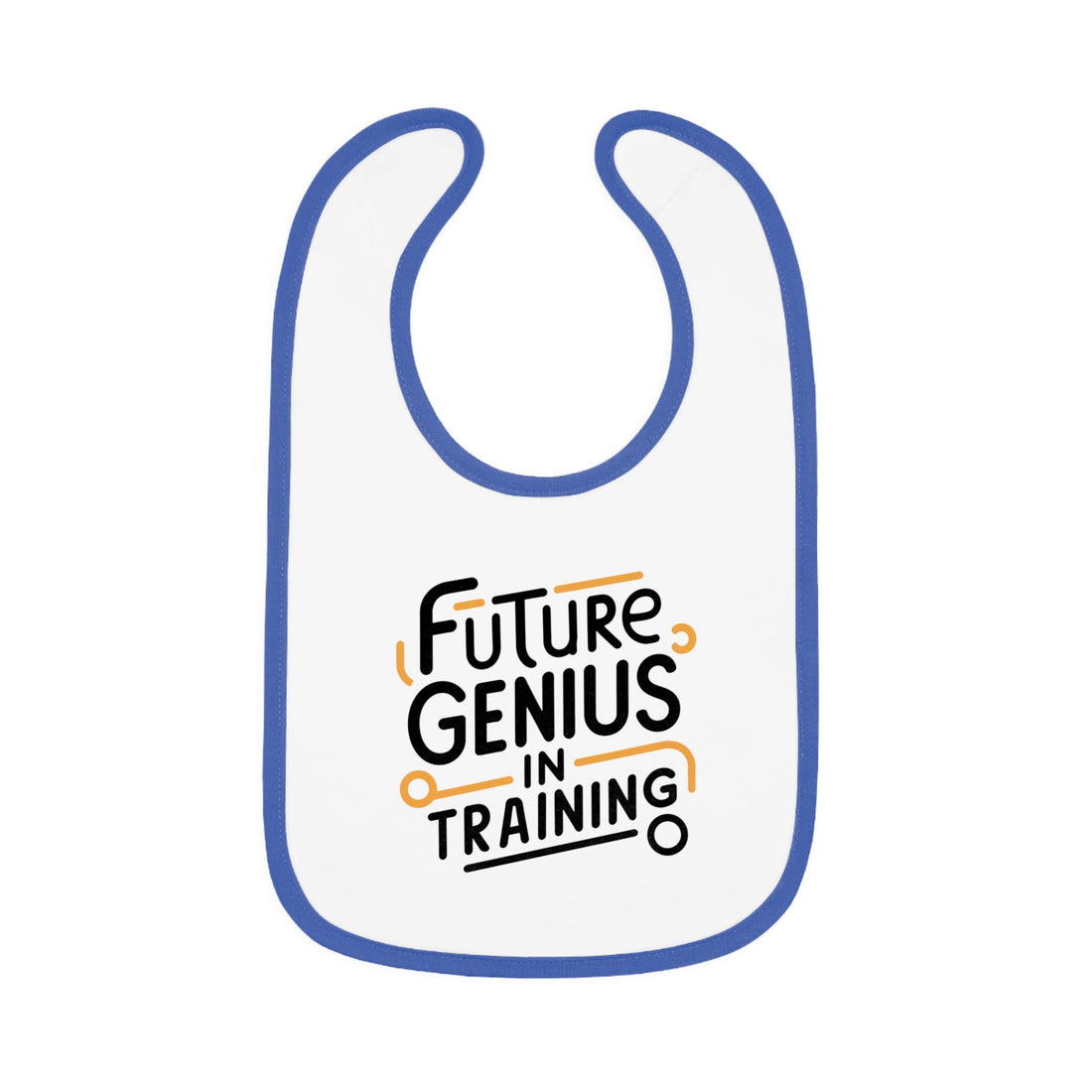 "Future genius in training" Baby Contrast Trim Jersey Bib