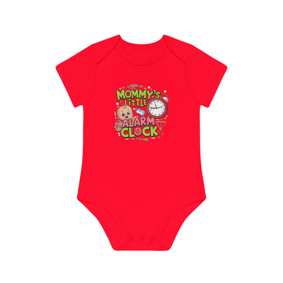 "Mommy's little alarm clock" Baby Organic Short Sleeve Bodysuit