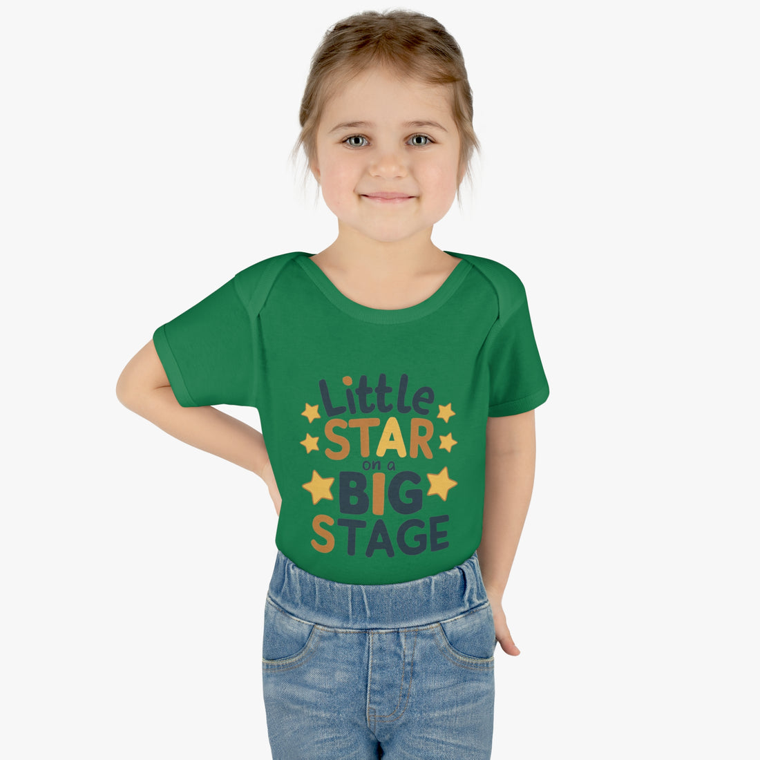 "Little star on a big stage" Infant Baby Rib Bodysuit