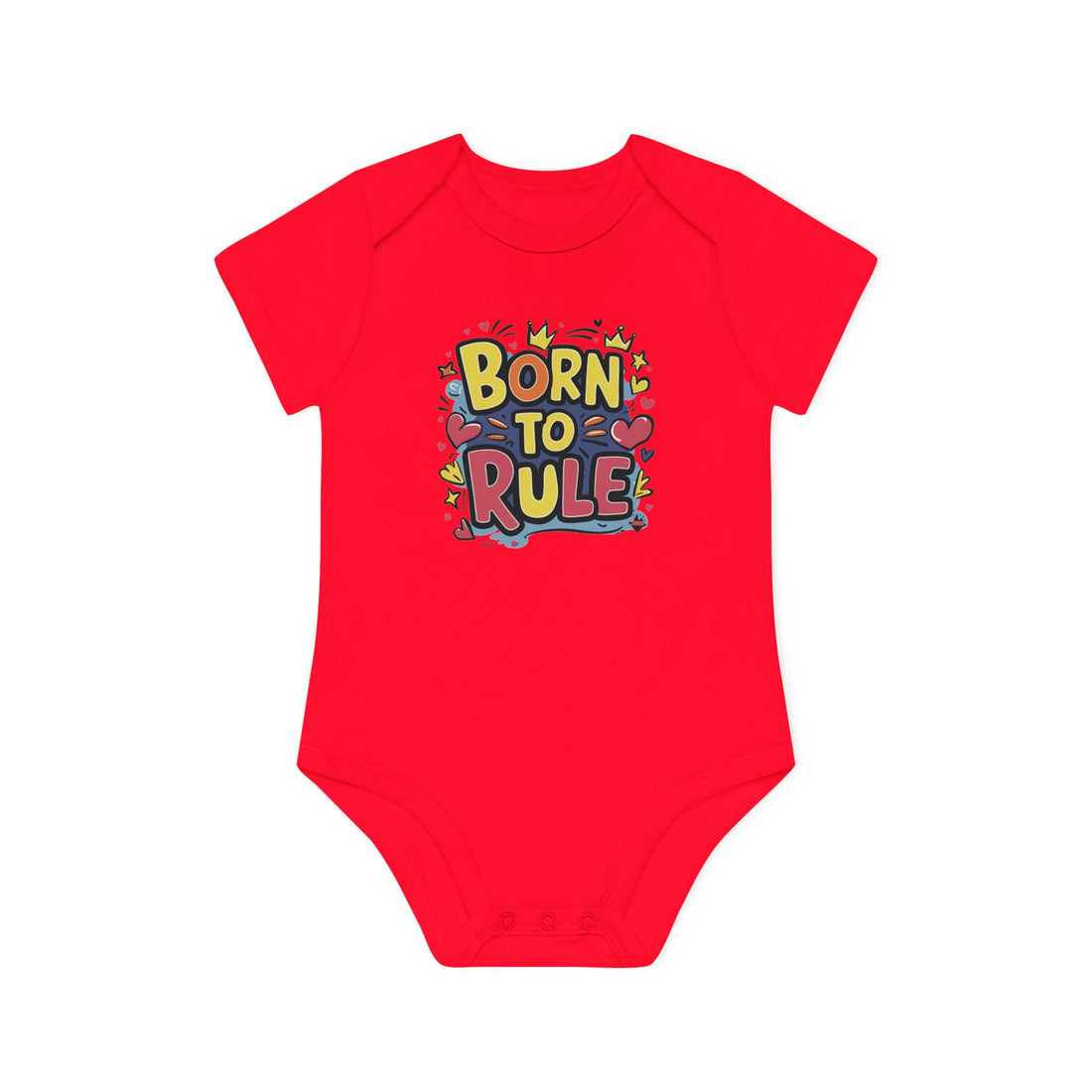 "Born to rule" Baby Organic Short Sleeve Bodysuit