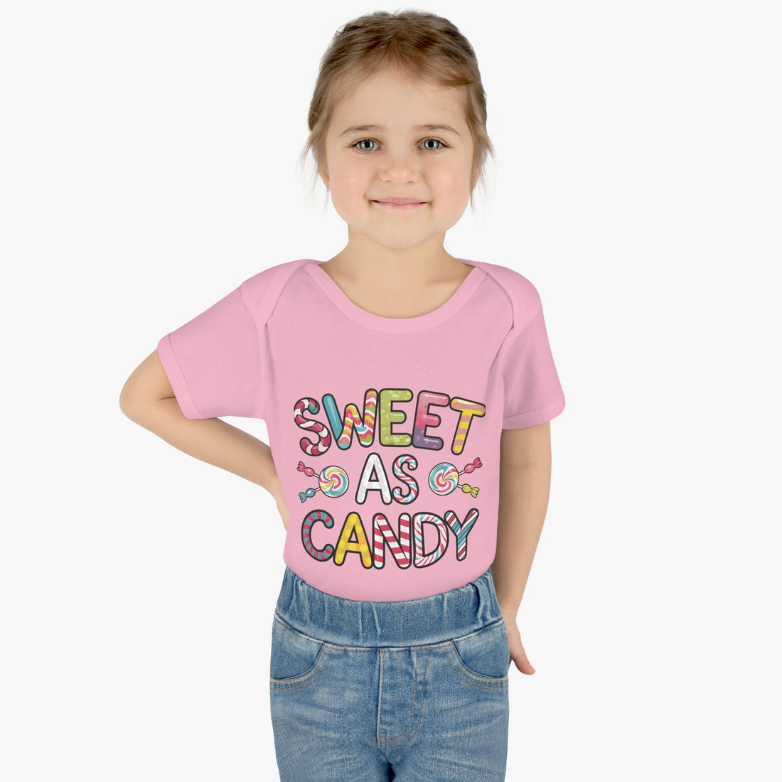 "Sweet as candy" Infant Baby Rib Bodysuit