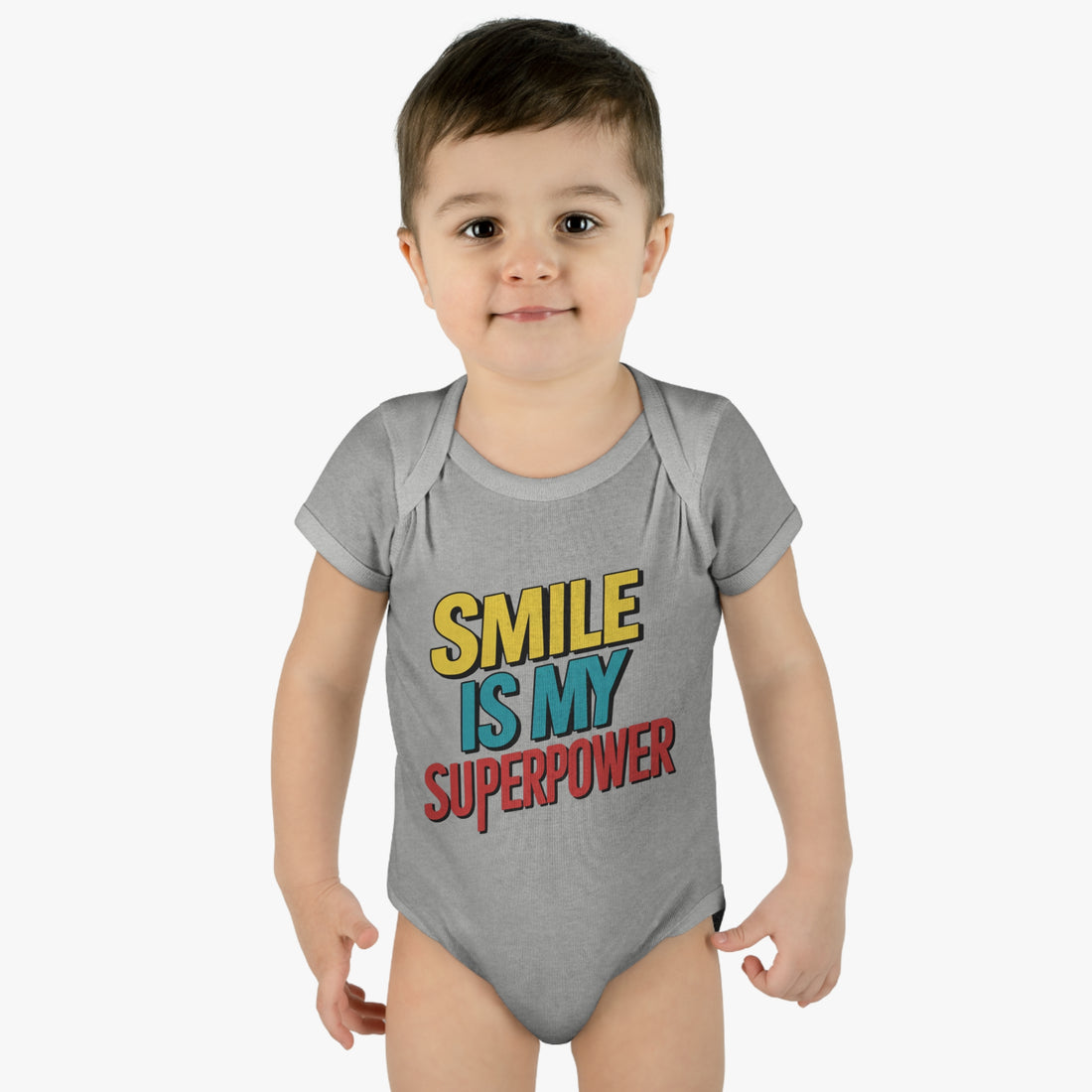 "Smile is my superpower" Infant Baby Rib Bodysuit