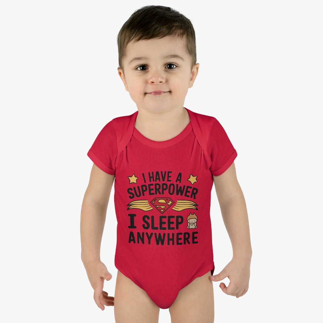 "I have a superpower I sleep anywhere" Infant Baby Rib Bodysuit