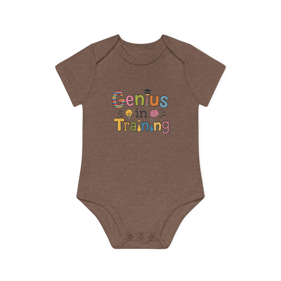 "Genius in training" Baby Organic Short Sleeve Bodysuit