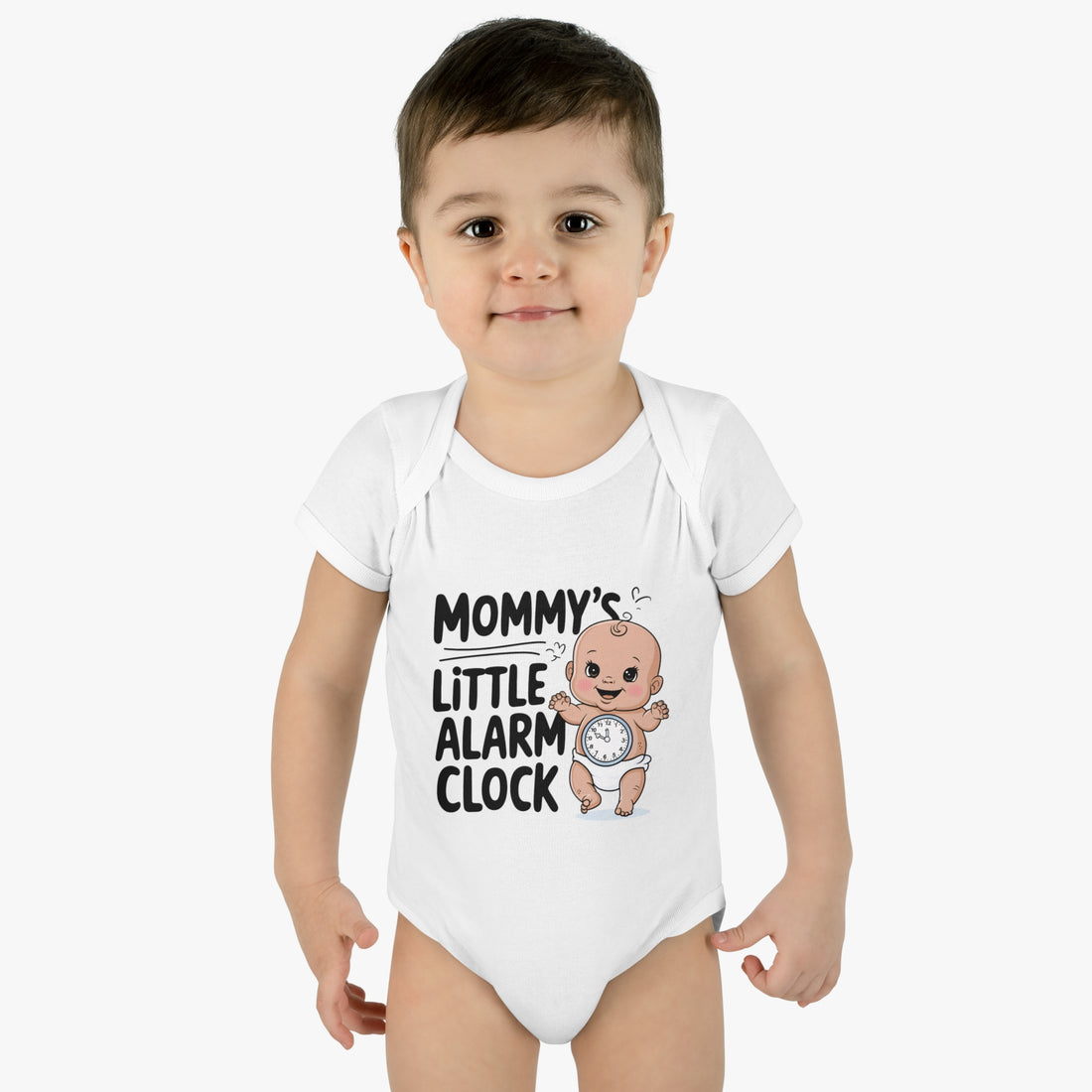 "Mommy's little alarm clock" Infant Baby Rib Bodysuit