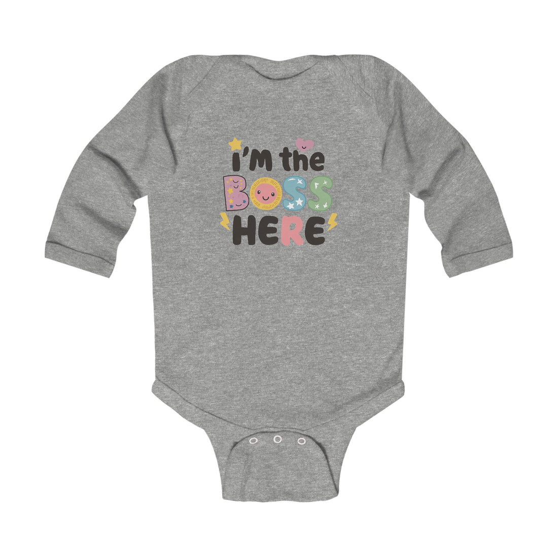 "I'm the boss here" Infant Long Sleeve Bodysuit