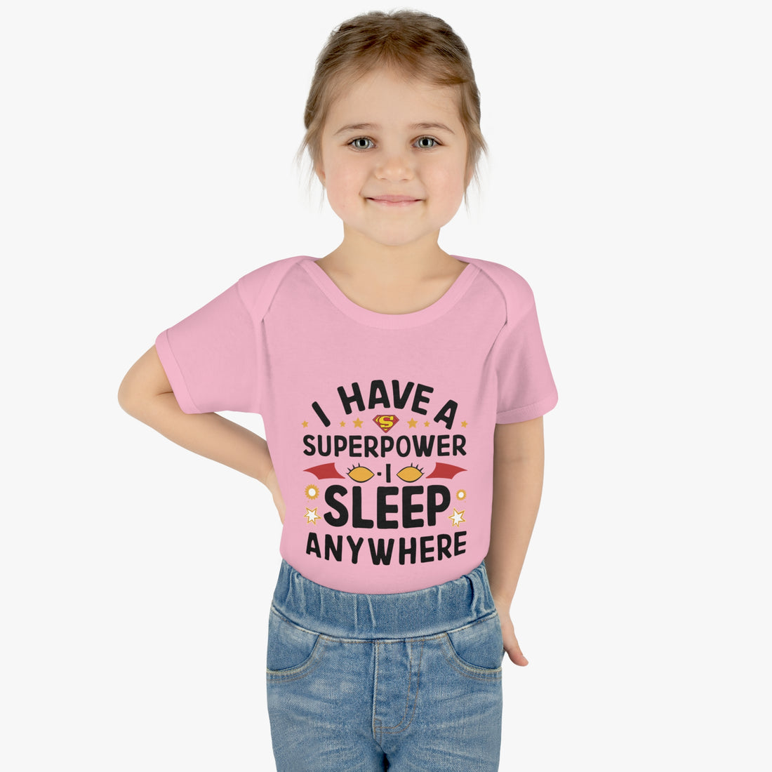 "I have a superpower I sleep anywhere" Infant Baby Rib Bodysuit