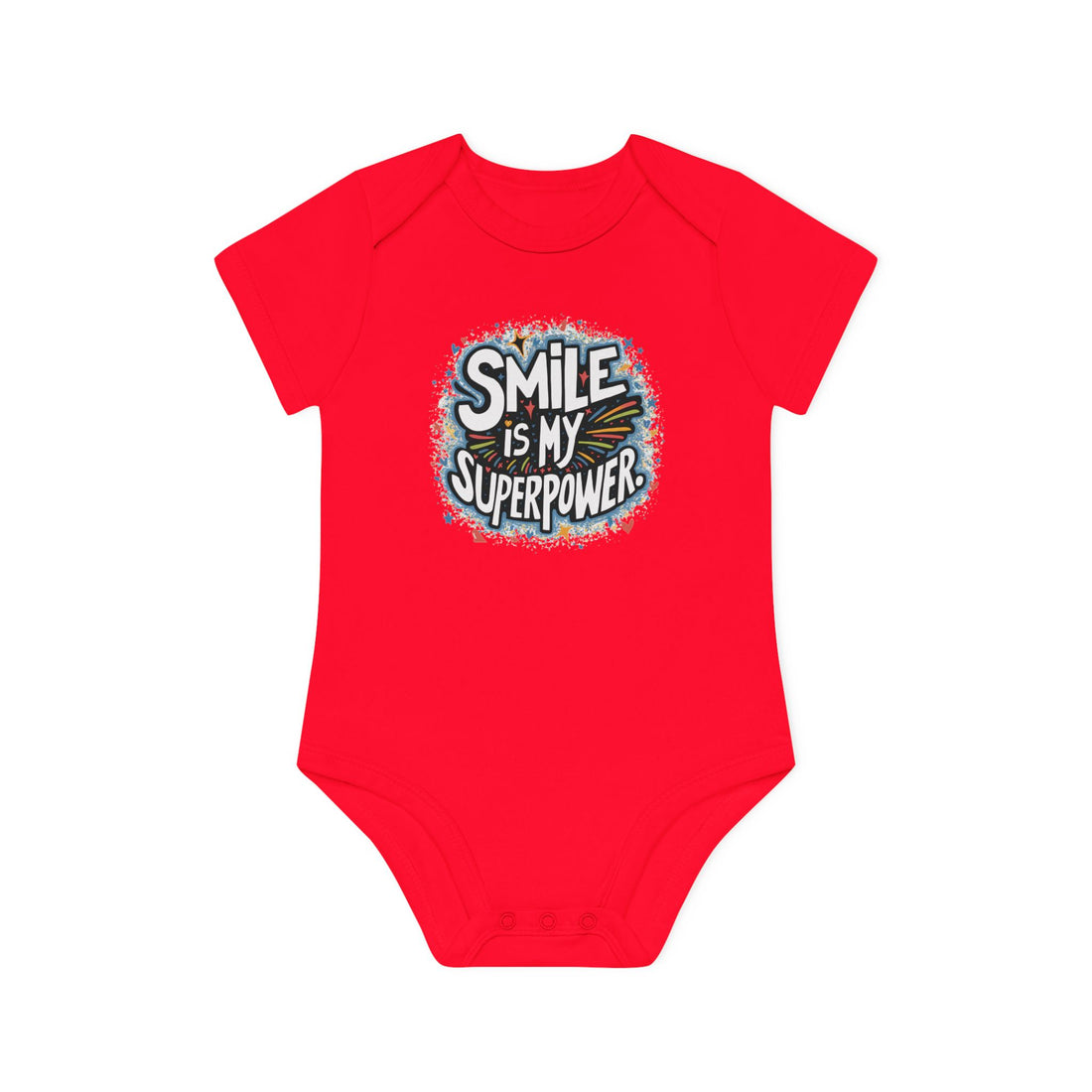 "Smile is my superpower" Baby Organic Short Sleeve Bodysuit