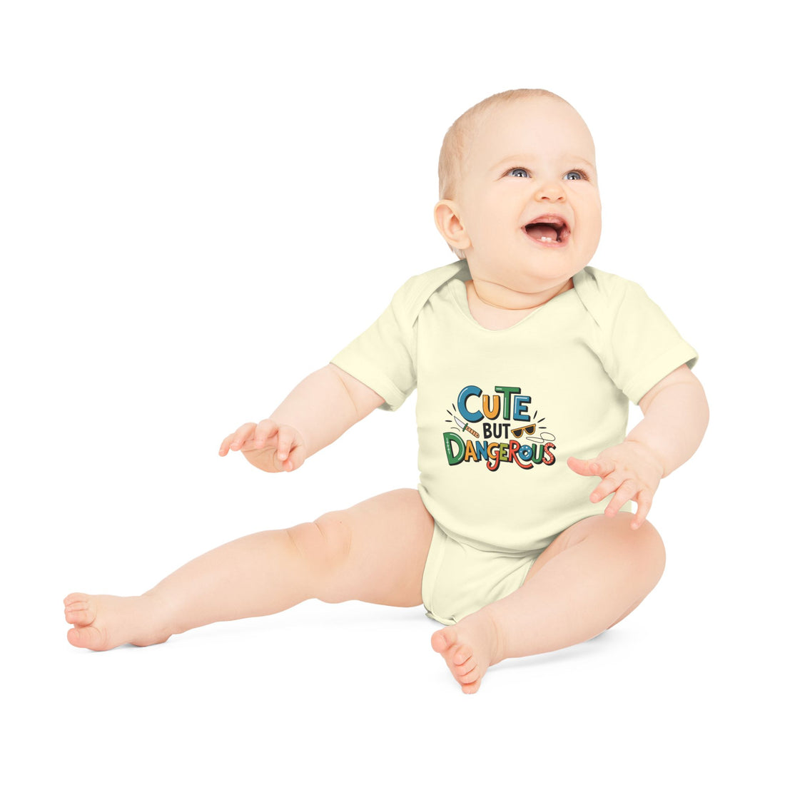 "Cute but dangerous" Baby Organic Short Sleeve Bodysuit