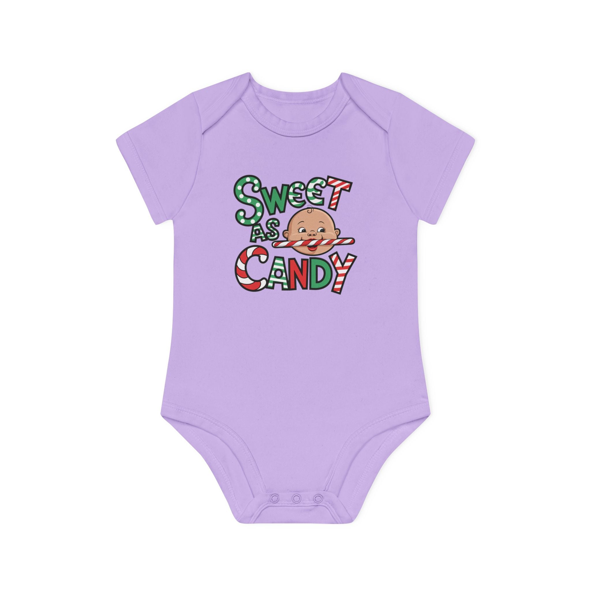 "Sweet as candy" Baby Organic Short Sleeve Bodysuit