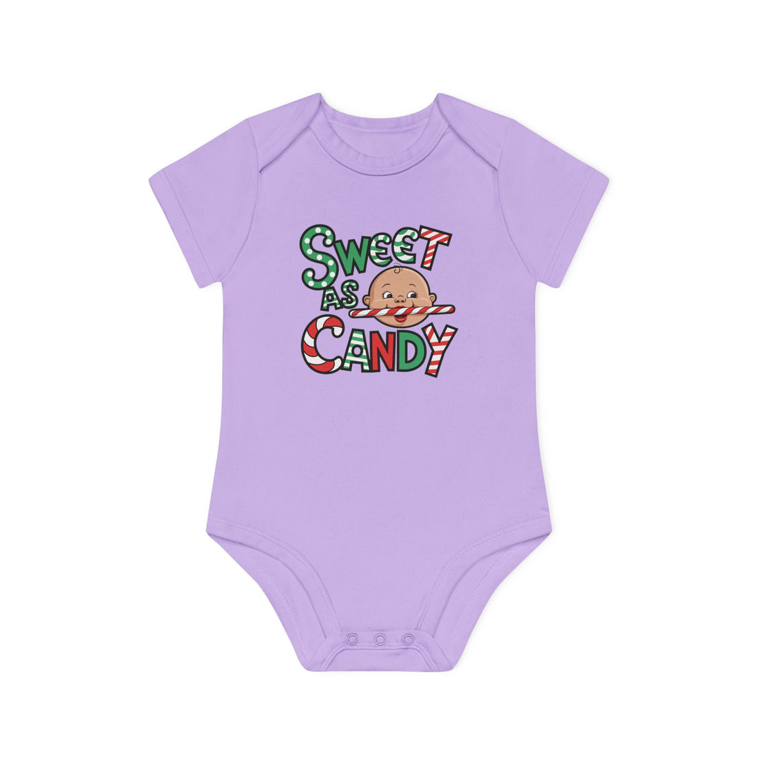 "Sweet as candy" Baby Organic Short Sleeve Bodysuit