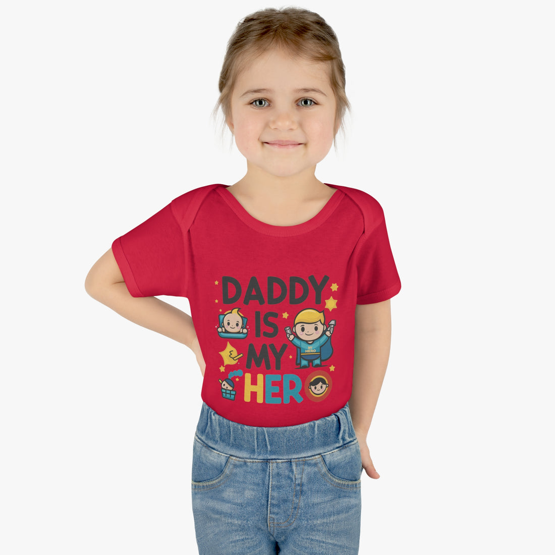 "Daddy is my hero" Infant Baby Rib Bodysuit